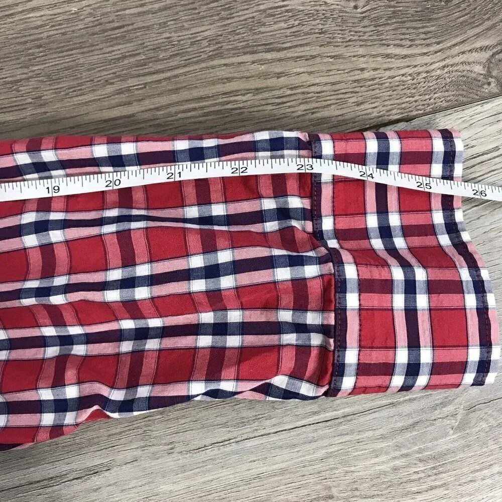 Banana Republic Soft Wash Mens Plaid 100% Cotton Long Sleeve Button Down Shirt L